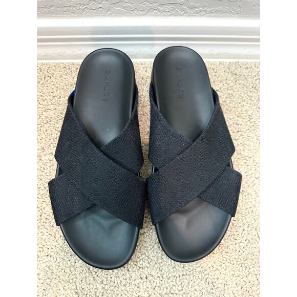 ROTHY’S | The Weekend Black Crossover Slide Sandals NWT | Women’s 10.5 - Picture 4 of 7